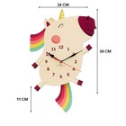 Часы настенные детские "Единорог", бесшумные, с маятником, 24х40 см, АА - Фото 2