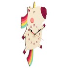 Часы настенные детские "Единорог", бесшумные, с маятником, 24х40 см, АА - фото 9622436