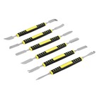 Набор мини шпателей ТУНДРА, 45 сталь, 2К рукоятки, 6 шт. - Фото 1