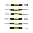 Набор мини шпателей ТУНДРА, 45 сталь, 2К рукоятки, 6 шт. - Фото 2