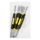 Набор мини шпателей ТУНДРА, 45 сталь, 2К рукоятки, 6 шт. - Фото 3