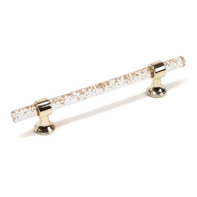 Ручка-скоба CAPPIO PK106, м/о 128 мм, d=12 мм, пластик, цвет прозрачно-золотой/золото