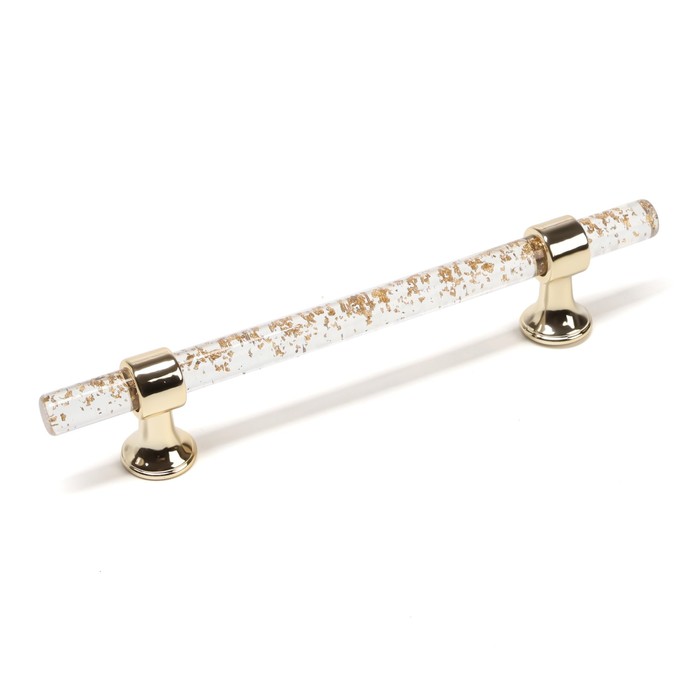 Ручка-скоба CAPPIO PK106, м/о 128 мм, d=12 мм, пластик, цвет прозрачно-золотой/золото - Фото 1