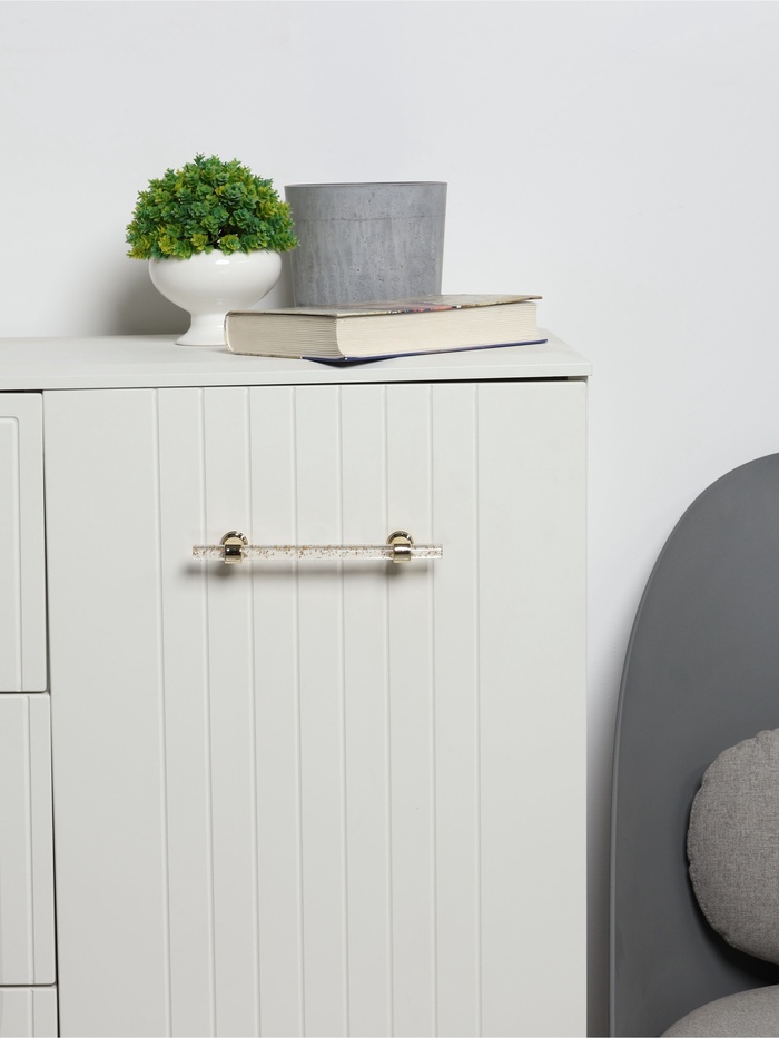 Ручка-скоба CAPPIO PK106, м/о 128 мм, d=12 мм, пластик, цвет прозрачно-золотой/золото - Фото 1