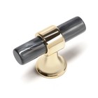 Ручка кнопка CAPPIO PK106, D=12 мм, пластик, цвет графит/золото - фото 298831751