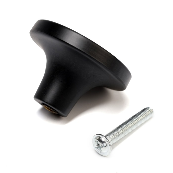Ручка кнопка CAPPIO PK111, D=38 мм, пластик, цвет черный