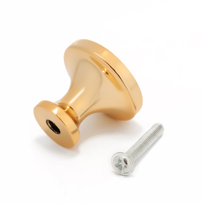 Ручка кнопка CAPPIO PK112, D=30 мм, пластик, цвет золото