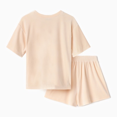 Пижама женская (футболка, шорты) KAFTAN Plushy, размер 40-42, молочная