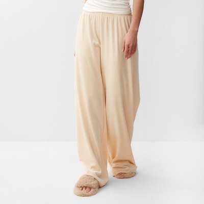 Брюки домашние женские KAFTAN Plushy, размер 52-54, молочные