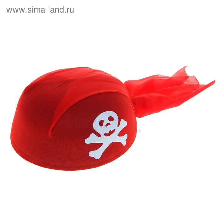 Карнавальная бандана «Пират», р-р 56-58, цвет красный - Фото 1