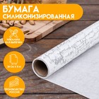 Бумага силиконизированная «Рукопись» серебро, 0,38 х 5 м 10176709 - фото 8979434