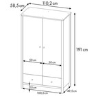 Шкаф двухсекционный Polini kids Simple 3510, с ящиками, цвет белый-дуб крафт 10393971 - фото 319812467