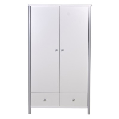 Шкаф двухсекционный Polini kids Simple 3510, с ящиками, белый-серый