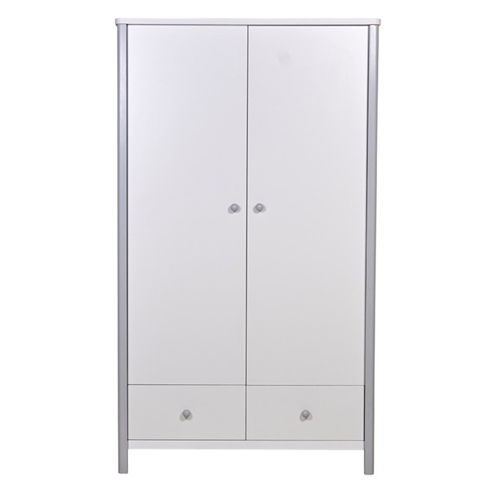 Шкаф двухсекционный Polini kids Simple 3510, с ящиками, белый-серый - Фото 1