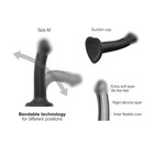 Фаллоимитатор Strap-On-Me Dildo Dual Density Semi-Realistic гнущийся, черный L, 19 см - Фото 2