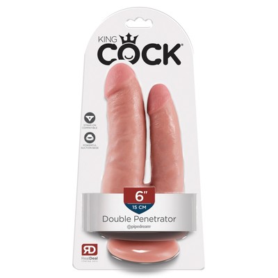 Фаллоимитатор King Cock Double Penetrator реалистик, двоной, 15 см