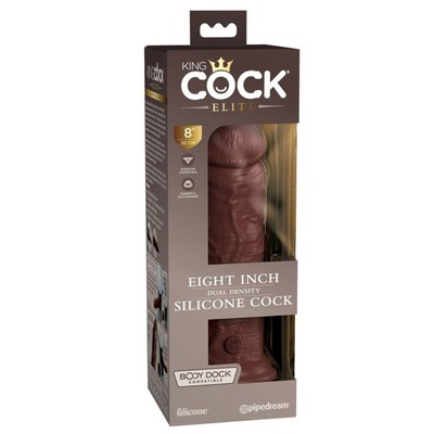 Фаллоимитатор King Cock Elite Dual Density реалистик, коричневый, 20 см