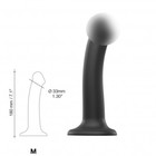 Фаллоимитатор Strap-On-Me Dildo Dual Density Semi-Realistic гнущийся, черный M, 18 см - Фото 3