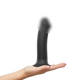 Фаллоимитатор Strap-On-Me Dildo Dual Density Semi-Realistic гнущийся, черный XL, 20 см