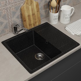 Мойка кухонная из камня Uperwood ECON UPD-201, 004, прямоугольная, цвет 004 черная матовая   1030246