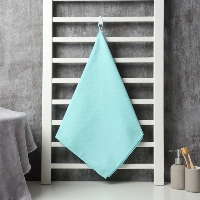 Полотенце вафельное «Экономь и Я», 50×90 см, хлопок 100%, небесное - Фото 1