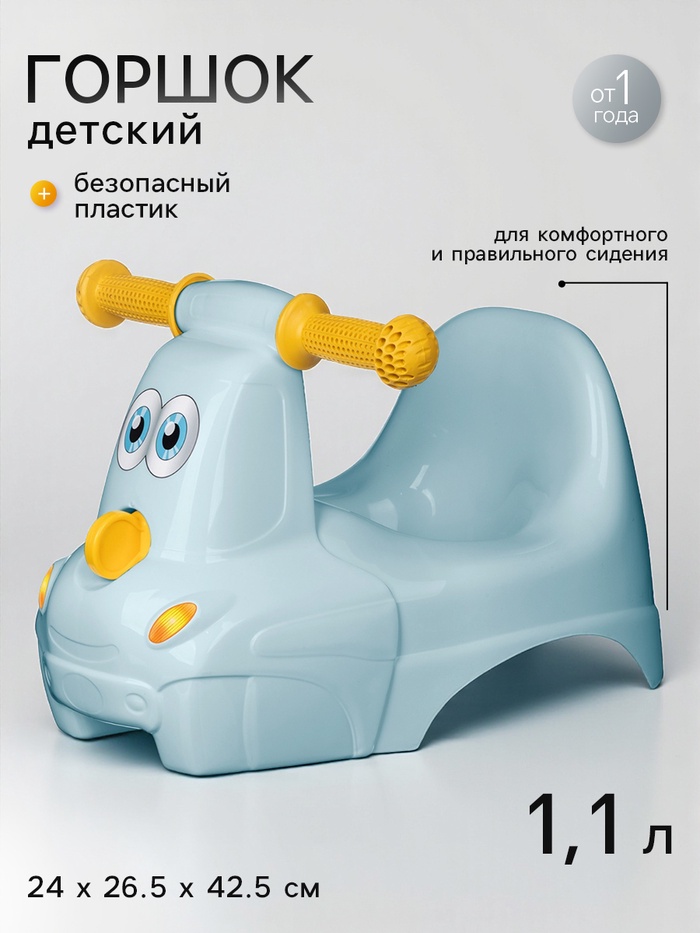Горшок детский в форме игрушки «Машинка» Lapsi 420×285×265 мм, голубой - Фото 1