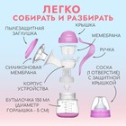 УЦЕНКА Молокоотсос ручной механический с бутылочкой для кормления ШГ и соской, 150 мл., цвет розовый - Фото 4