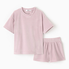 Костюм детский (футболка, шорты) KAFTAN Plushy р.32 (110-116), лиловый - Фото 4