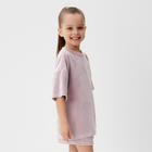 Костюм детский (футболка, шорты) KAFTAN Plushy р.32 (110-116), лиловый - Фото 2