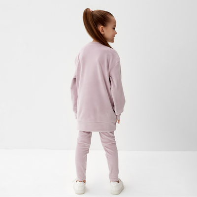 Костюм (свитшот, лосины) для девочки KAFTAN Plushy, лиловый, размер 30 (98-104 см)