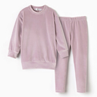 Костюм детский (свитшот, лосины) KAFTAN Plushy р.34 (122-128), лиловый - фото 25306411