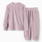 Костюм детский (свитшот, брюки) KAFTAN Plushy, размер 36 (134-140 см), лиловый - фото 27654844