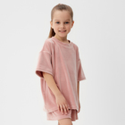Костюм детский (футболка, шорты) KAFTAN Plushy р.32 (110-116), розовый - Фото 3
