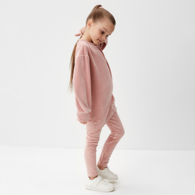 Костюм для девочки (свитшот, лосины) KAFTAN Plushy, розовый, размер 30 (98-104 см)