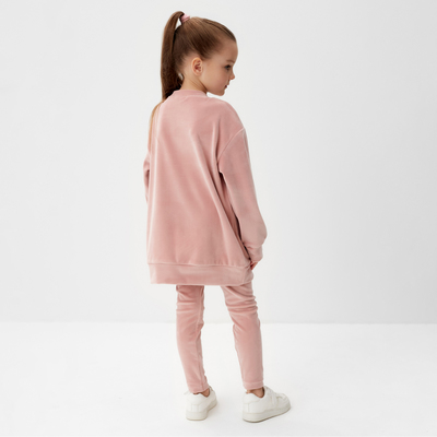 Костюм для девочки (свитшот, лосины) KAFTAN Plushy, розовый, размер 30 (98-104 см)