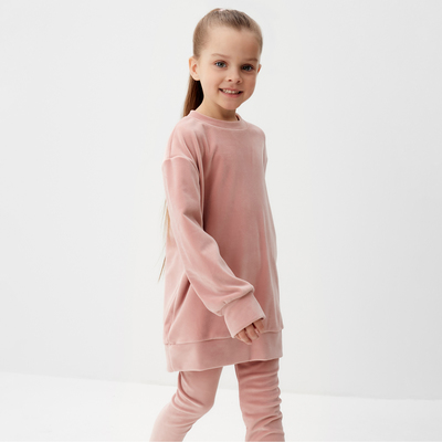 Костюм для девочки (свитшот, лосины) KAFTAN Plushy, розовый, размер 30 (98-104 см)