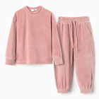 Костюм детский (свитшот, брюки) KAFTAN Plushy р.32 (110-116), розовый - Фото 6