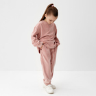 Костюм детский (свитшот, брюки) KAFTAN Plushy р.32 (110-116), розовый - Фото 1