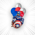 Набор шаров «Капитан Америка», латекс, фольга, 7 шт. - фото 12120725