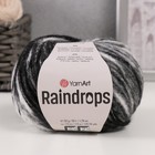 Пряжа "Raindrops" 18% шерсть, 35% полиамид, 47% акрил 115м/50гр (2913 черно-белый) - фото 3857328