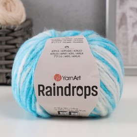 Пряжа "Raindrops" 18% шерсть, 35% полиамид, 47% акрил 115м/50гр (2917 бирюза меланж)