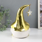 Фигурка светящаяся керамика «Гном в золотом колпаке со звездой», белый, 11.6×10.7×19.3 см - Фото 6