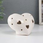 Сувенир керамика свет "Сердце" белый 12,3х9х8,6 см - Фото 4