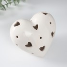 Сувенир керамика свет "Сердце" белый 12,3х9х8,6 см - Фото 6