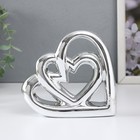 Сувенир керамика "Сплетённые сердца" серебро 12,3х3,5х11,8 см - фото 3358771