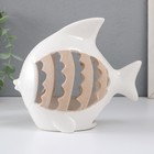 Подсвечник керамика на 1 свечу "Рыбка с узорами" белый 15,7х8,8х14,3 см - фото 305978966