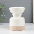 Подсвечник керамика на 1 свечу "Атлант" песочно-белый 9,3х9,3х13,5 см - фото 305978995