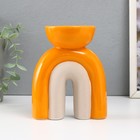 Подсвечник керамика на 1 свечу "Медуза" песочно-оранжевый 11,7х8х15 см - фото 321218771