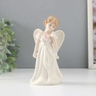 Сувенир керамика "Девочка-ангел в белом платье с голубем" 7,5х6х14,5 см - Фото 1