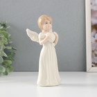 Сувенир керамика "Девочка-ангел в белом платье с сердцем в руках" 6,6х5х15,7 см - Фото 4
